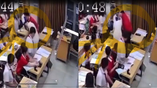 Camera ghi lại thái độ đáng sợ của cả lớp khi nam sinh hành hung cô giáo, lời giải thích quá vô cảm