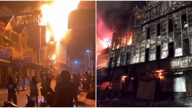 Cháy kinh hoàng ở Cà Mau, được khống chế rồi lại bùng phát khiến chi nhánh ngân hàng và 2 tiệm tạp hóa bị thiêu rụi