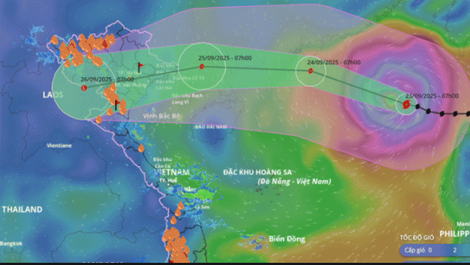 Dự báo từ 25/9 bão Ragasa sẽ ảnh hưởng trực tiếp đến Bắc Bộ: Hà Nội mưa rất to, có nguy cơ ngập úng