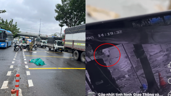 Camera ghi lại khoảnh khắc người đàn ông bất ngờ lao vào gầm container ở TP.HCM, nhận kết cục bi thương