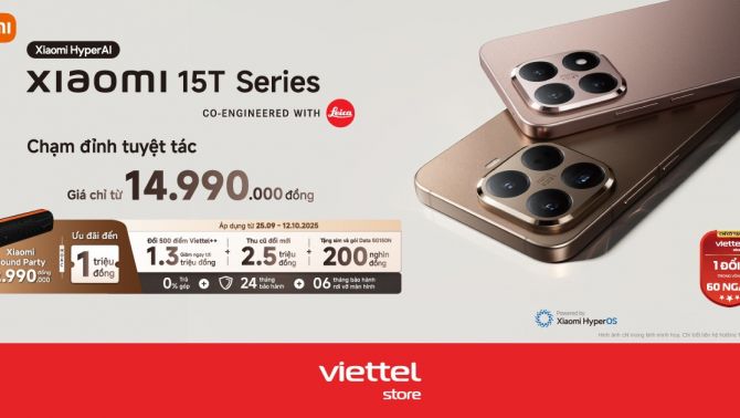 Đón Xiaomi 15T Series “đổ bộ” Viettel Store: Ưu đãi siêu khủng hơn 8 triệu đồng