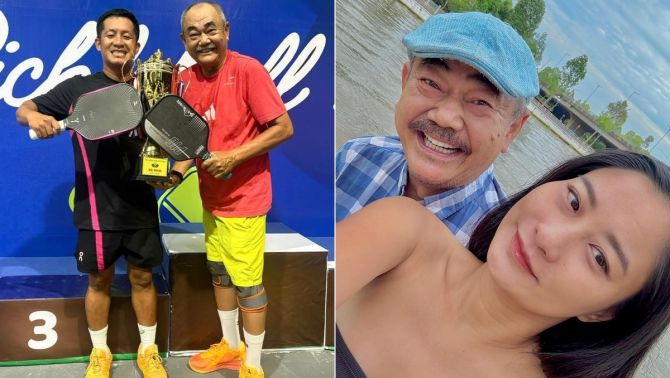 Nghệ sĩ nhân dân U70 khiến CĐM toát mồ hôi khi chơi pickleball với bạn gái kém 36 tuổi