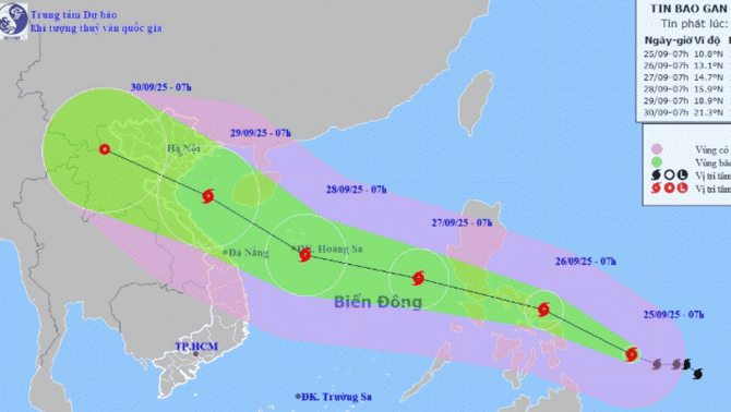 Dự báo thời tiết hôm nay ngày 26/9 và diễn biến mới nhất của bão số 10: Bão khả năng vào Trung Bộ 
