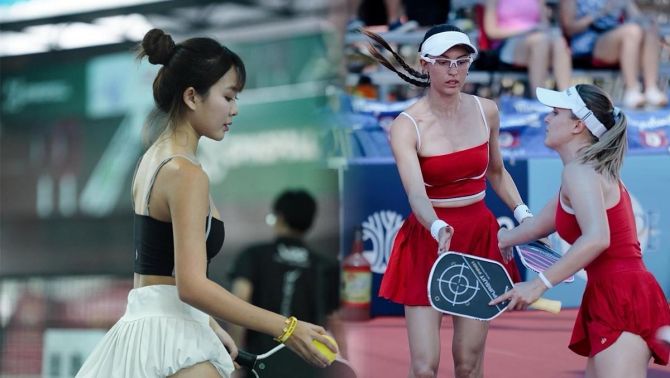Hot girl 'vén váy' đánh pickleball, bùng nổ tranh cãi về quy định trang phục thi đấu