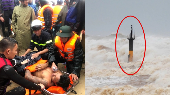 Ngư dân 6 tiếng bám phao hàng hải chống chọi sóng dữ sau chìm tàu, tự bơi vào bờ sống sót kỳ diệu