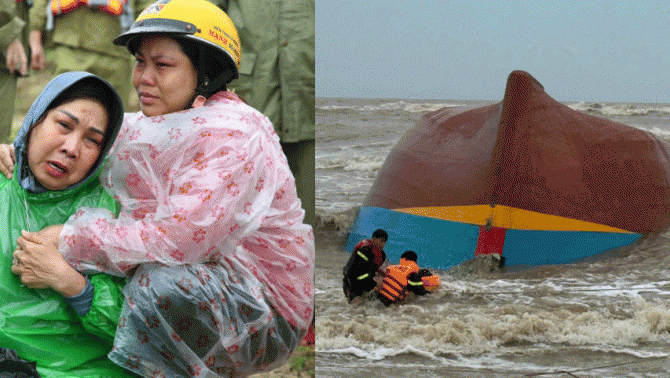 Tiếng khóc xé lòng của chủ tàu bị lật ở Quảng Trị, các thuyền viên thoát nạn kể lại khoảnh khắc ám ảnh