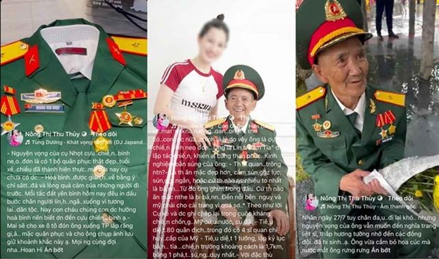 Thông tin nóng vụ đối tượng mua quân phục, huân huy chương dựng hình tượng anh hùng để quay clip kêu gọi từ thiện