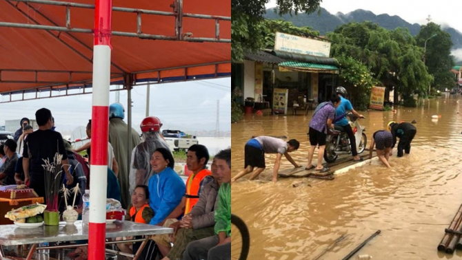 Giây phút kinh hoàng ở Thanh Hóa: Gia đình lật thuyền khi đi chạy lũ khiến bà tử vong, cháu trai mất tích 
