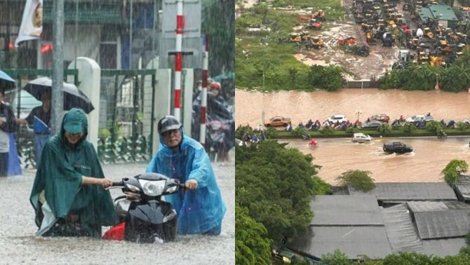 Hà Nội: Cảnh báo mưa lớn trong vài giờ tới, nguy cơ ngập úng nặng trên nhiều tuyến đường 