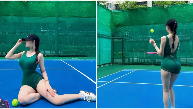 Danh tính hotgirl tuyên bố ‘cứng’ khi bị chỉ trích mặc trang phục bó sát, cắt xẻ táo bạo đi đánh Pickleball