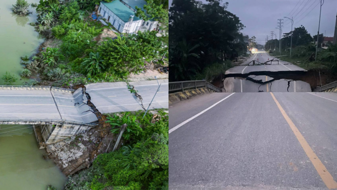 Thiệt hại vụ đường dẫn lên cầu Tát Luông ở Tuyên Quang bị sập gãy trong đêm, xác định nguyên nhân ban đầu? 
