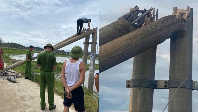 Tình tiết bất ngờ vụ cột điện gãy đổ lộ thép hộp ở Hà Tĩnh, hé lộ bản thiết kế chịu được cả động đất