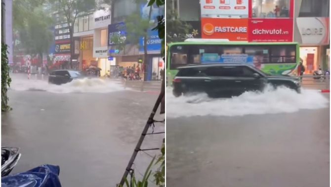 Loạt ô tô gây sốt vì khả năng ‘lội nước’ ấn tượng trong đợt ngập ở Hà Nội: VinFast VF9 là 'tâm điểm'