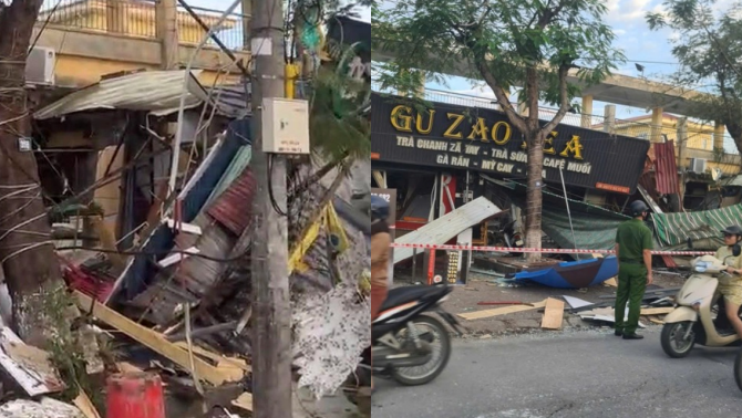 Clip cận cảnh giây phút nổ bình gas ở Hải Phòng, hất văng người đi đường, nhiều hàng quán đổ sập