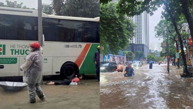 EVN phản hồi nóng trước vụ người đi đường bất ngờ bị điện giật giữa đoạn ngập nước ở Hà Nội