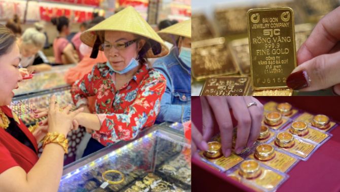 Giá vàng hôm nay 8/10: 'Kinh ngạc' trước biến động giá vàng trong nước vừa lập đỉnh mới, liên tục tăng nóng từng giờ