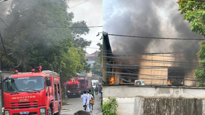 Hiện trường kho dược ở ngoại thành Hà Nội bốc cháy sau tiếng nổ lớn, nhân viên kể giây phút tháo chạy trong hoảng loạn