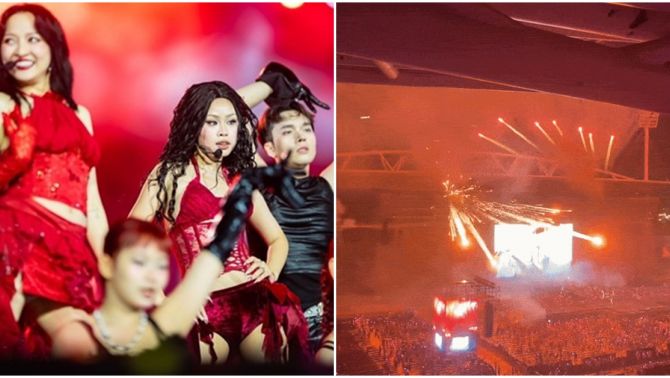 Clip kinh hoàng ghi lại sự cố nổ pháo hoa rơi trúng khán giả trong concert Em Xinh Say Hi