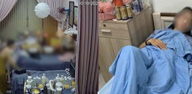 Camera ghi lại cảnh người phụ nữ và con trai bị chồng cũ hành hung vì đi sinh nhật 'không xin phép'