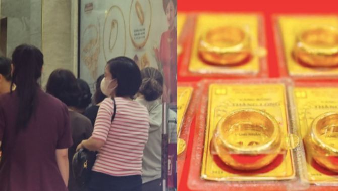 Cảnh tượng hiếm thấy tại tiệm vàng, giá tăng vùn vụt khiến khách hàng 'đứng ngồi không yên'
