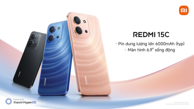 Xiaomi ra mắt REDMI 15C: Pin khủng 6.000mAh, màn hình lớn 6,9 inch, giá chỉ từ 3,69 triệu đồng