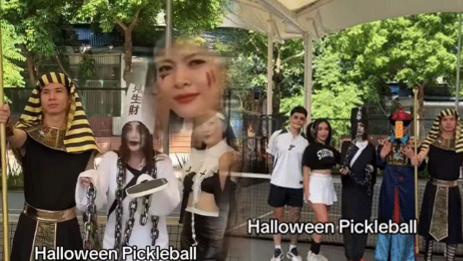 Độc lạ Pickleball Việt Nam: Biến sân đấu thành sàn diễn Halloween, CĐM bật cười vì độ 'chịu chơi'