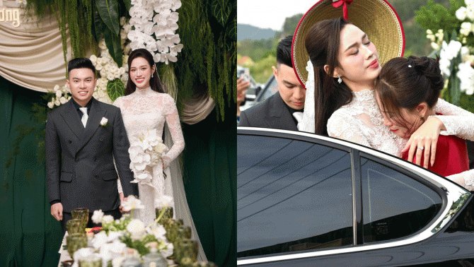 Cập nhật toàn bộ đám cưới của Đỗ Thị Hà cùng chồng doanh nhân: Chú rể liên tục lau nước mắt cho vợ