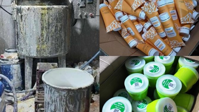 Cận cảnh xưởng sản xuất mỹ phẩm giả tiền tỷ ở TP.HCM: Máy móc thô sơ, mất vệ sinh