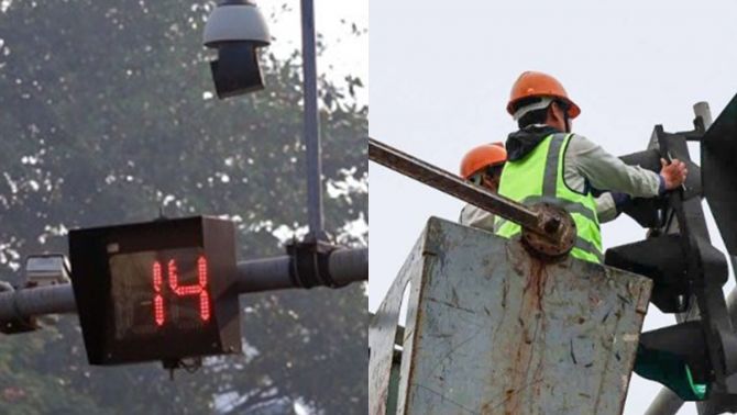 CSGT thông tin việc nhiều cột đèn giao thông trên địa bàn TP Hà Nội tắt đèn đếm giây