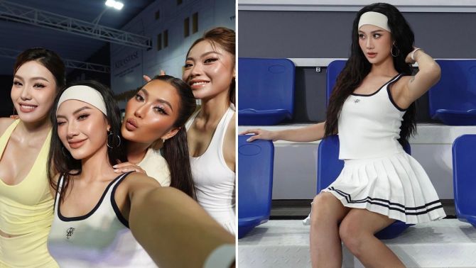 Bị chỉ trích 'lòe loẹt' khi chơi pickleball, hoa hậu Vbiz lên tiếng đáp trả cực căng