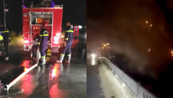 Hiện trường vụ cháy đường dây điện trung thế ở Đồng Tháp: Khói bốc nghi ngút khiến người dân hoảng sợ