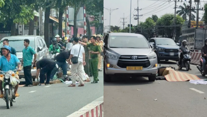 Camera ghi lại khoảnh khắc nam shipper bị xe container đầu kéo cán tử vong khi tránh ô tô 7 chỗ: Hiện trường ám ảnh!