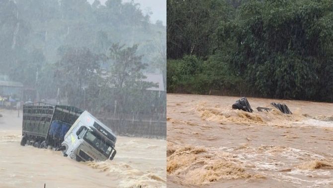 Tình hình tìm kiếm tài xế mất tích khi tự ý mở rào chắn vượt ngầm tràn khiến xe tải bị cuốn trôi ở Quảng Trị