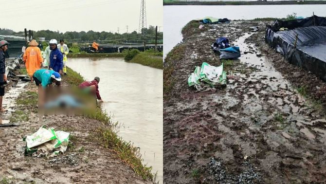 Cà Mau: Hiện trường thương tâm vụ hai người đàn ông bị sét đánh tử vong trong lúc làm việc tại ao tôm