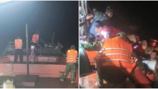 Sóng lớn quật chìm tàu cá ở Cà Mau, 13 ngư dân rơi xuống biển