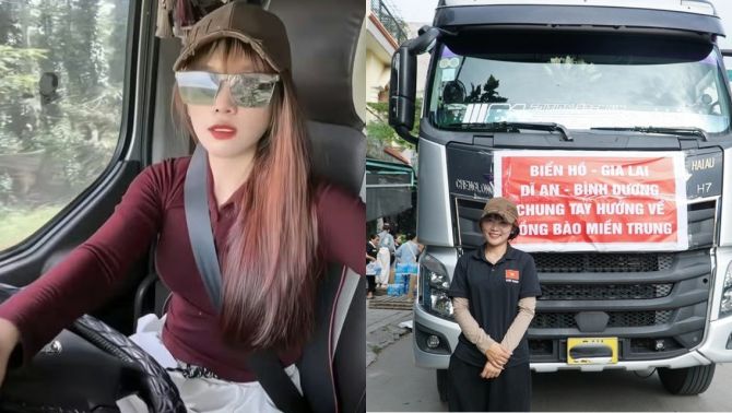 Cô gái 25 tuổi lái xe tải chở 34 tấn đồ cứu trợ cho miền Trung: Giúp bà con còn hơn kiếm tiền