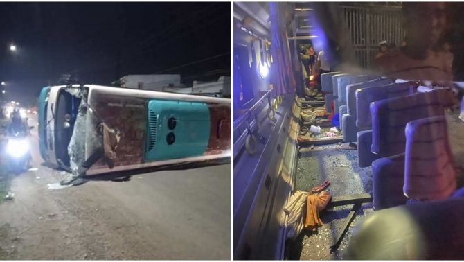 Nguyên nhân vụ lật xe chở công nhân ở Tây Ninh, 10 người mắc kẹt trong xe được giải cứu đưa đi viện