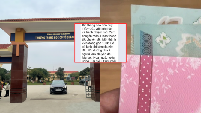 Vụ giáo viên phải đóng 100.000 đồng khi tập huấn tại Quảng Trị: Lãnh đạo trường lên tiếng