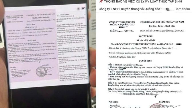 Vụ doanh nghiệp kỷ luật nữ sinh thực tập: Trái luật, vượt thẩm quyền và có dấu hiệu bôi nhọ?