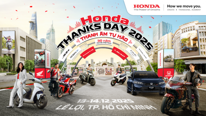 Honda sắp tổ chức ngày hội tri ân khách hàng Honda Thanks Day 2025 tại Thành phố Hồ Chí Minh