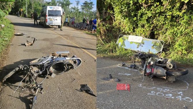 Hiện trường kinh hoàng vụ tai nạn liên hoàn giữa 2 ô tô và xe máy khiến một người tử vong tại chỗ