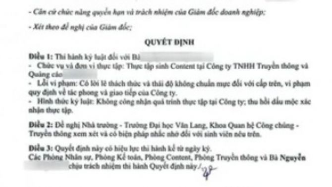 Tranh cãi vụ thực tập sinh bị kỷ luật rồi lộ thông tin cá nhân: Luật sư nói gì về quyền bồi thường?