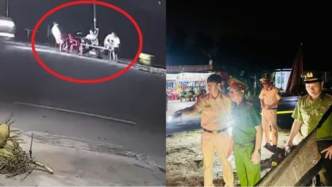 Camera khoảnh khắc 3 thanh niên uống nước ven đường bị xe khách tông, 2 người không qua khỏi
