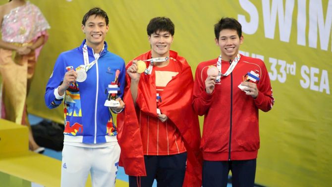 Thua kỷ lục gia Việt Nam, em trai Ánh Viên chưa thể giành HCV SEA Games