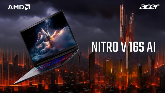 Nitro V 16S ProPanel: Laptop gaming mỏng nhẹ, mạnh mẽ với Ryzen AI và RTX 50 Series