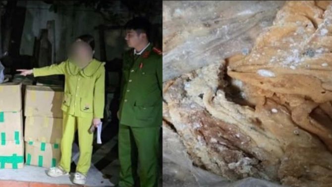 Công an tỉnh Quảng Ninh phát hiện 1,68 tấn lòng lợn bị mốc trắng đã qua sơ chế của một hộ dân