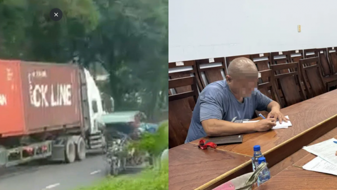 Ngang nhiên lái container ngược chiều ở TP.HCM, tài xế khai điều khó tin