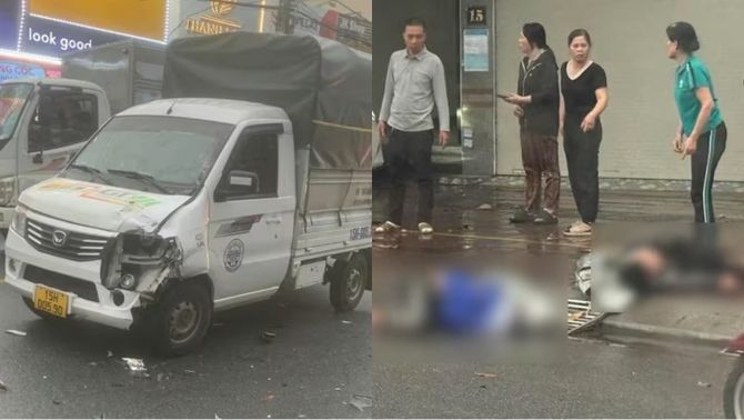 Hiện trường thương tâm xe tải tông xe đạp điện chở 2 học sinh lớp 10, 1 em không qua khỏi