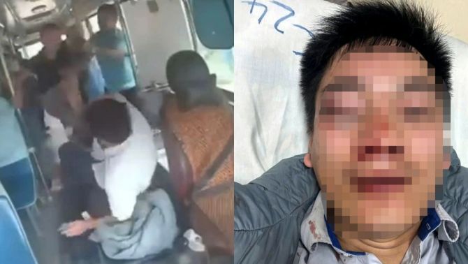 Va chạm giao thông trước điểm dừng, tài xế xe buýt Hà Nội bất ngờ bị hành hung ngay trên xe, công an vào cuộc