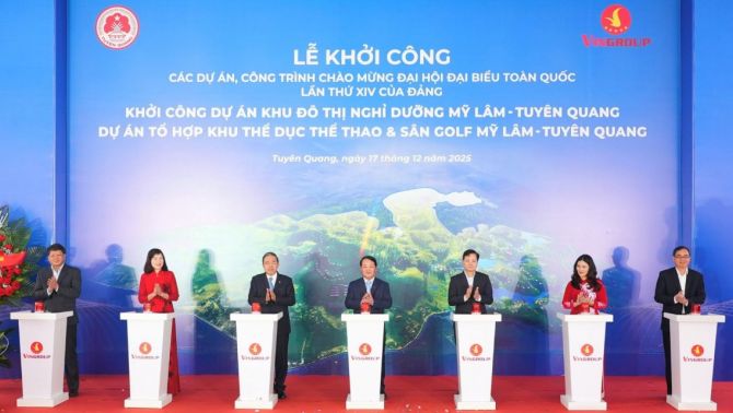 VINGROUP KHỞI CÔNG ĐÔ THỊ NGHỈ DƯỠNG SUỐI KHOÁNG VÀ TỔ HỢP THỂ DỤC THỂ THAO MỸ LÂM – TUYÊN QUANG